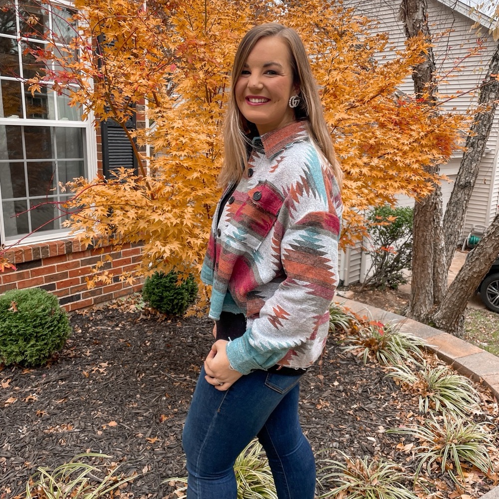Pink Lily Multicolor Aztec Jacket